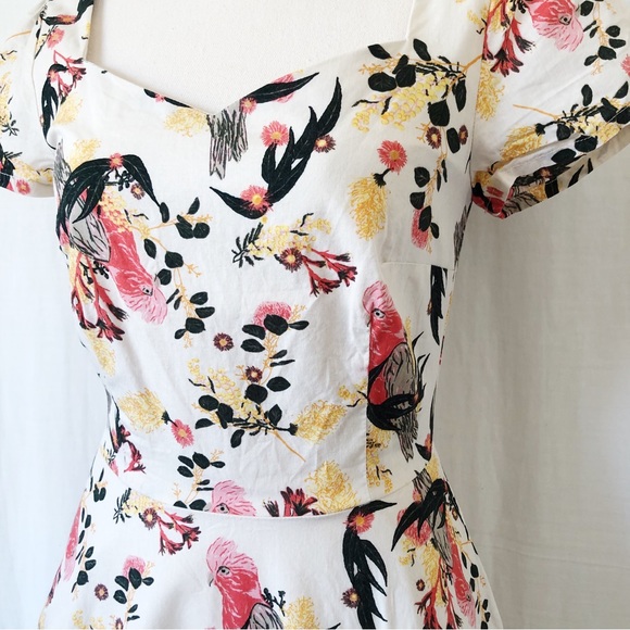 REVIVAL Size 6 Pink Floral Galah Cotton Fit & Flare Rockabilly Dress Australian - Picture 5 of 12